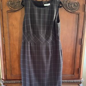 Kasper Black Plaid Pencil Dress